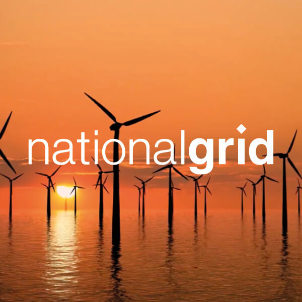 National Grid logo} National Grid Logo And Offshore Wind Farm
